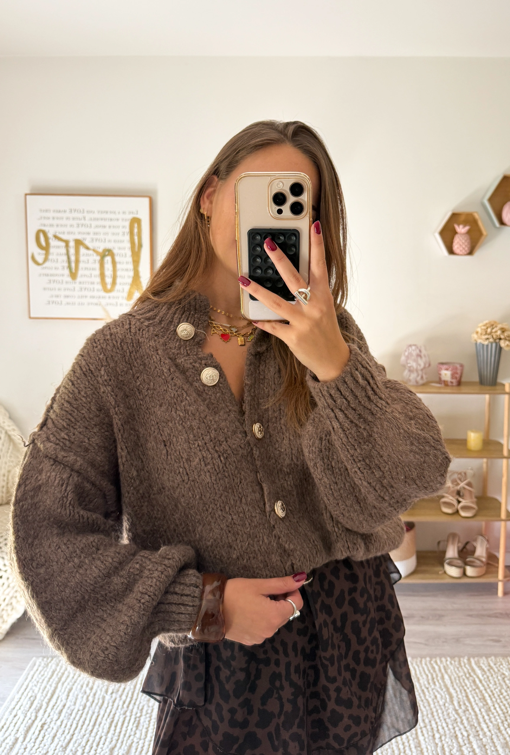 Gilet oversize IRIS - Marron