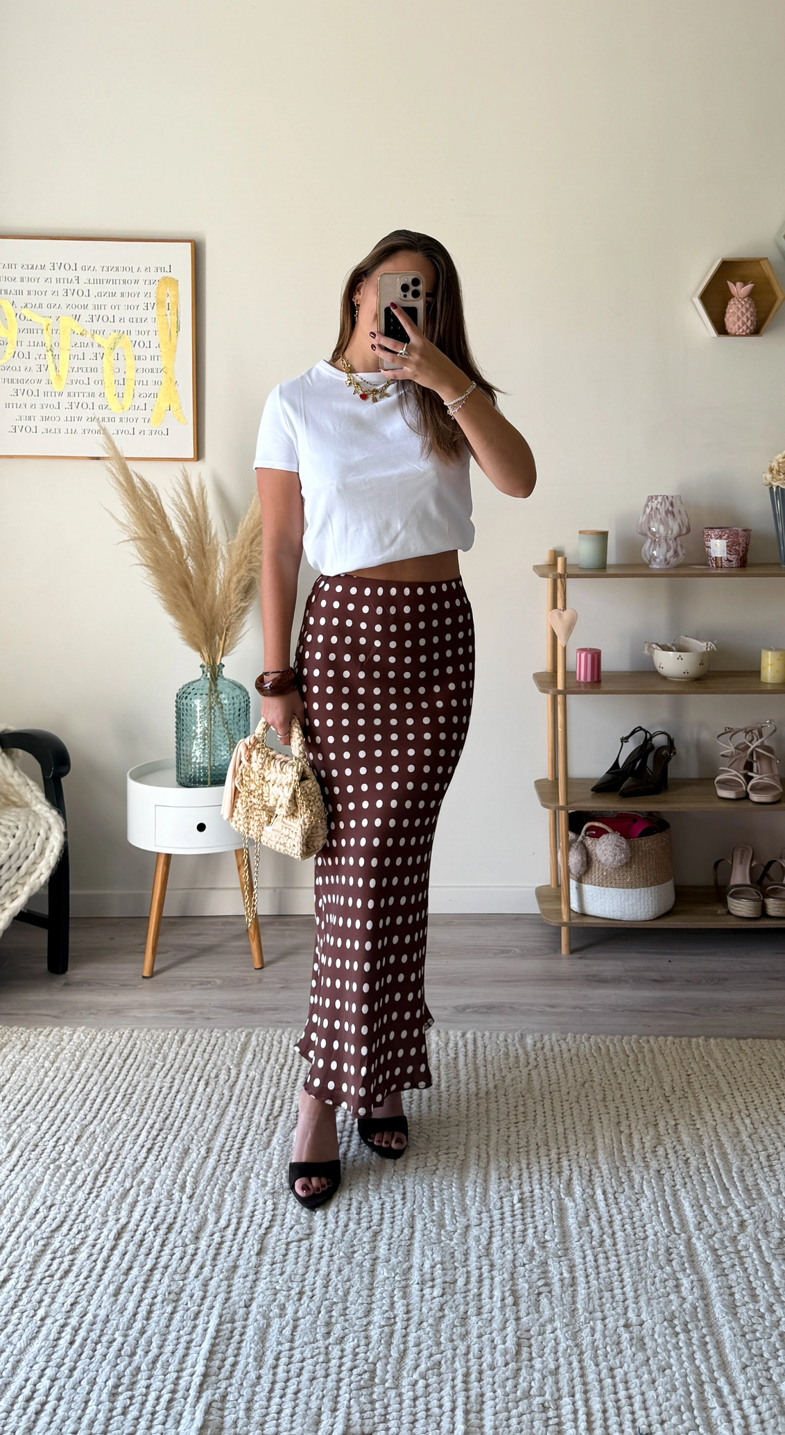 Jupe à pois MARIA - Marron