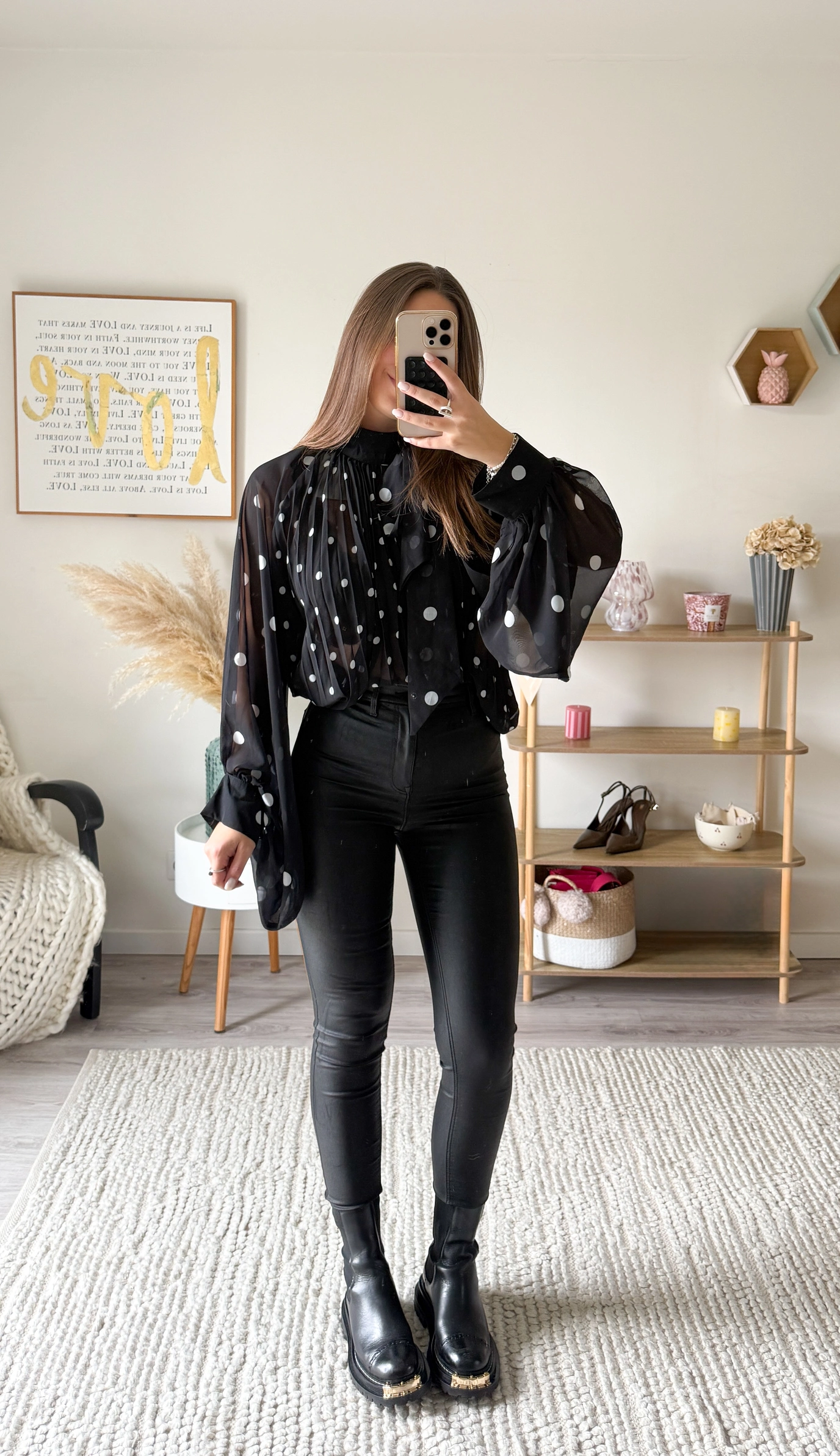 Chemise à pois ISOLA - Noir