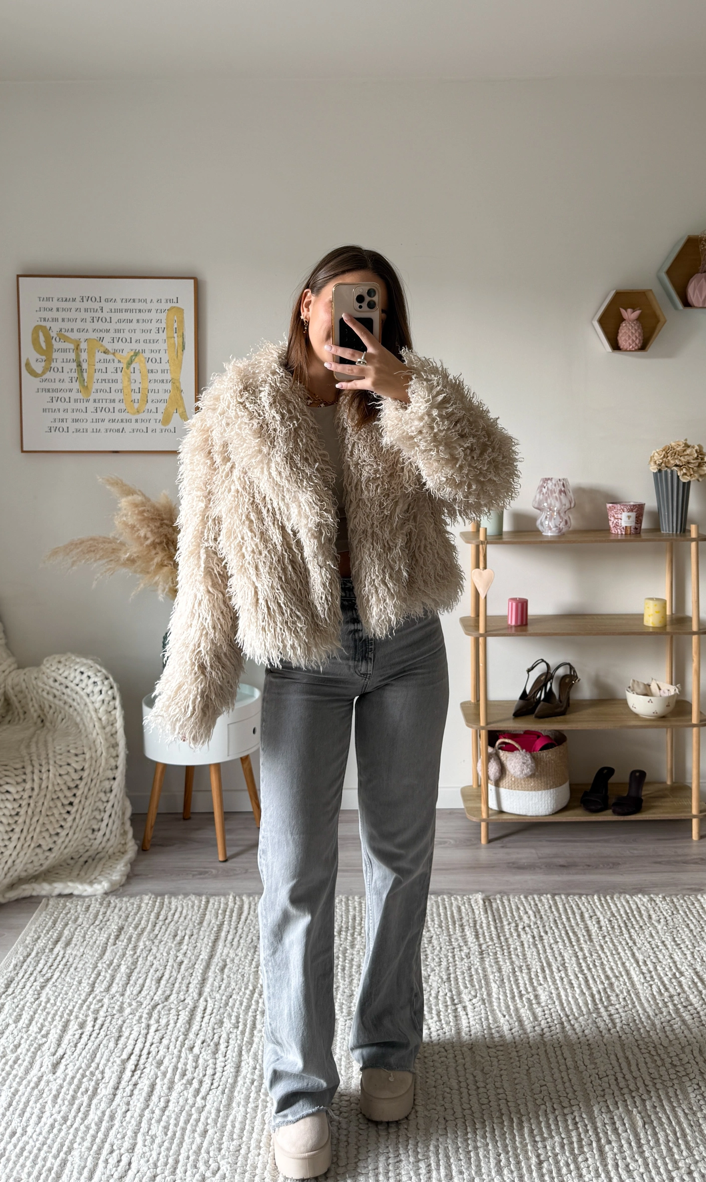 Veste fourrure ELISA - Beige