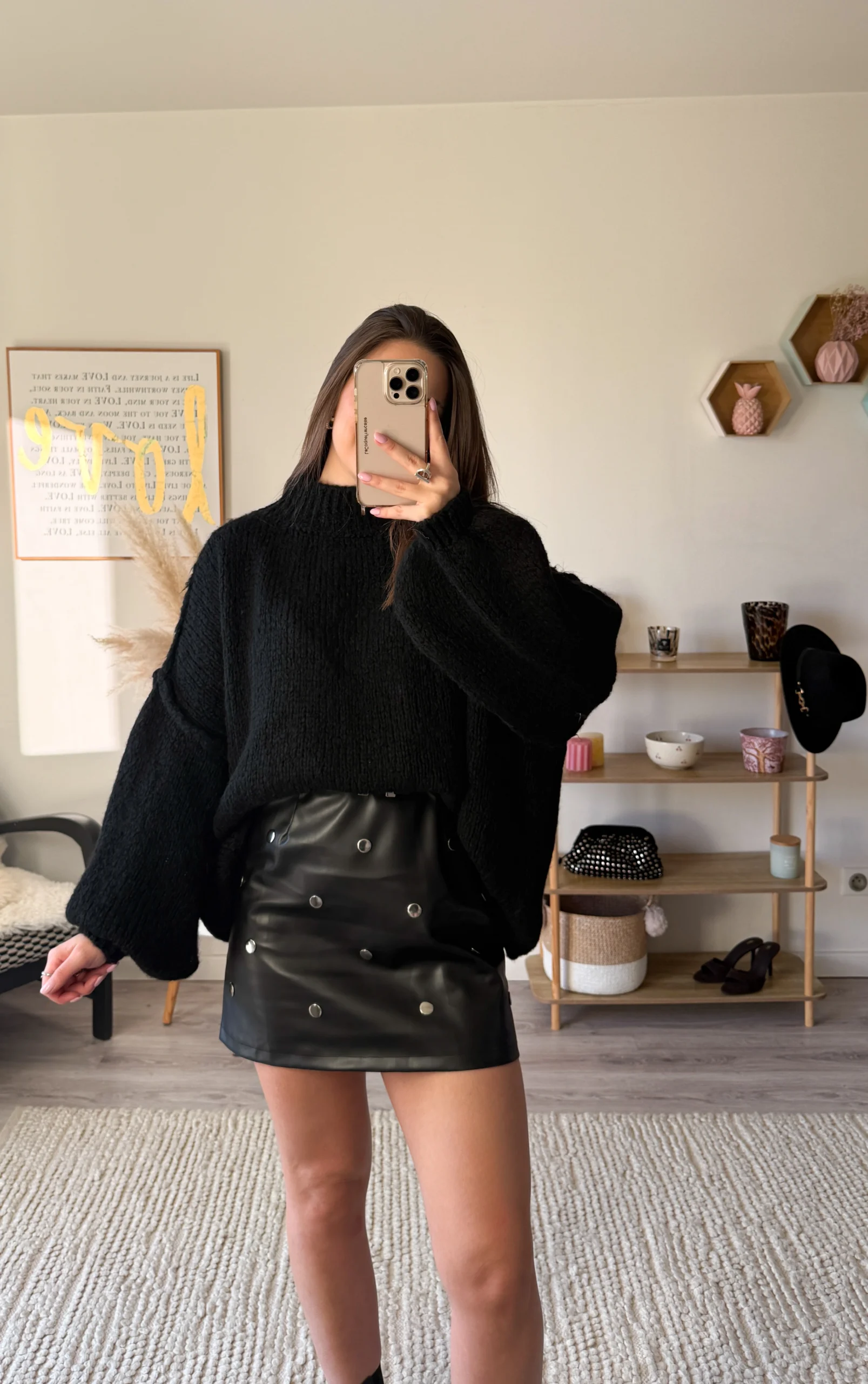 Jupe à clous AMBRE - Noire